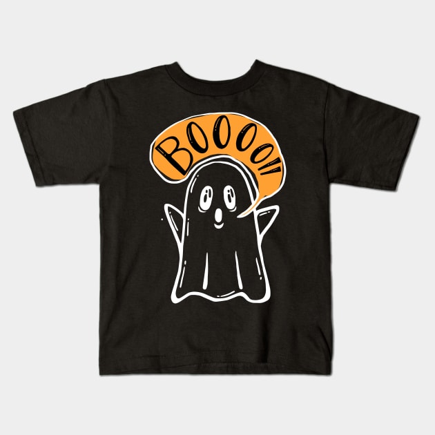Spooky boo ghost Kids T-Shirt by UniqueDesignsCo